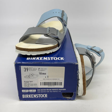 Birkenstock Arizona Split Sandals Light Blue Silver Size 8 Women’s New