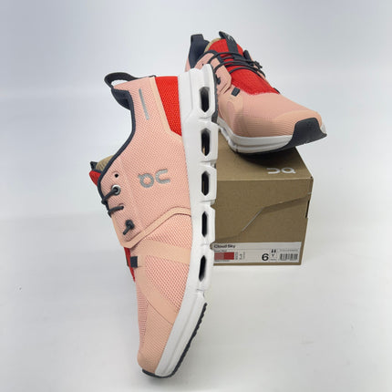 On Cloud Sky Kids Sneakers Rose/Red Size 6 US Unisex New