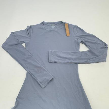 SKIMS Sheer Modal Long Sleeve Maxi Dress Gray Size XS New