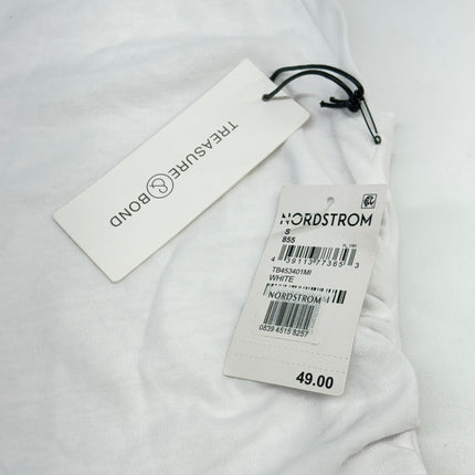 Treasure & Bond White Sleeveless Sheath Dress Tulip Hem Size S New