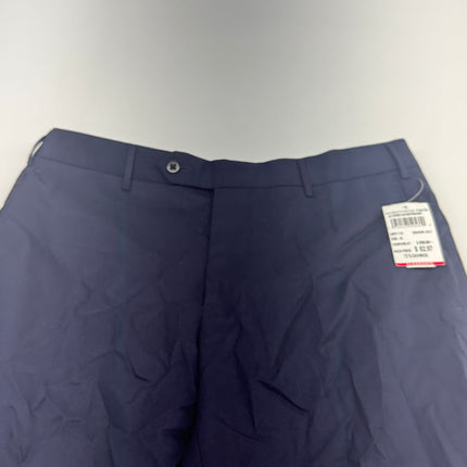 Zanella Men’s Dress Pants Navy Blue Size 36 Flat-Front Tailored Trousers New
