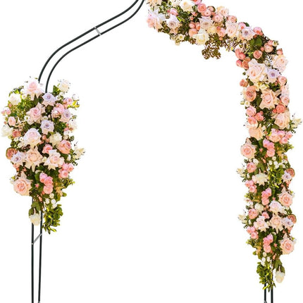 “DOEWORKS Wedding Arch Stand, dark green, 8’4 high x 4’7 wide, elegant metal frame for weddings and events”