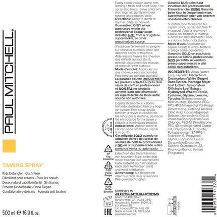 Paul Mitchell Taming Spray 16.9 oz – Ouch-Free Kids' Detangler – New