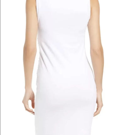 Treasure & Bond White Sleeveless Sheath Dress Tulip Hem Size S New