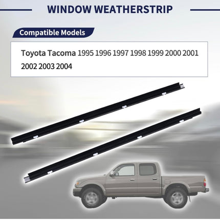 Weatherstrip window moulding trim seal belt for Toyota Tacoma, 2 pieces, black”