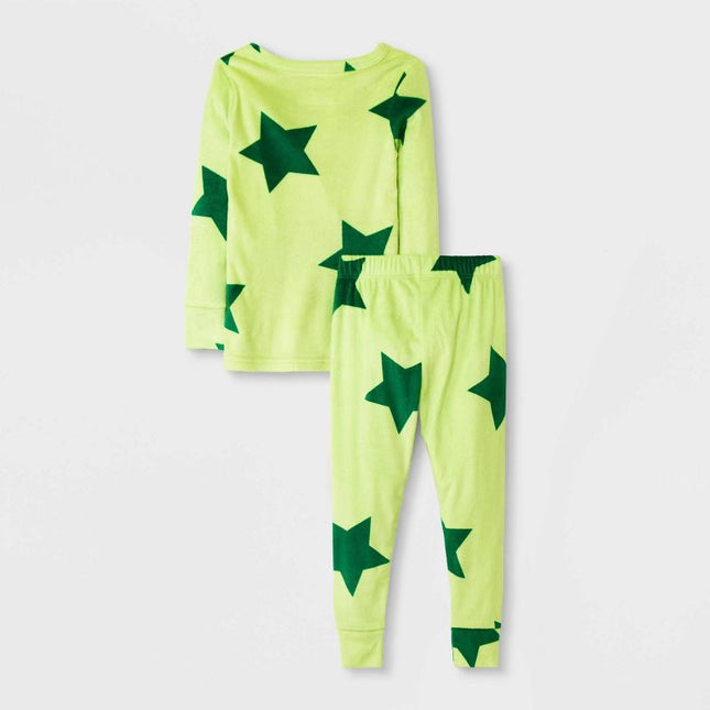 Toddler Boys' Green 2pc Stars Snuggly Soft Pajama Set - Cat & Jack™, New Without Tags, Size 2T