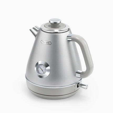 Hazel Quinn Retro Electric Kettle - 1.7L Stainless Steel with Thermometer, Fast Boiling, Space Gray | New