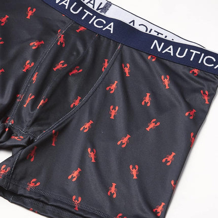 Nautica Men’s Woven Boxer Briefs (4-Pack) - Comfortable and Stylish Underwear, Size M