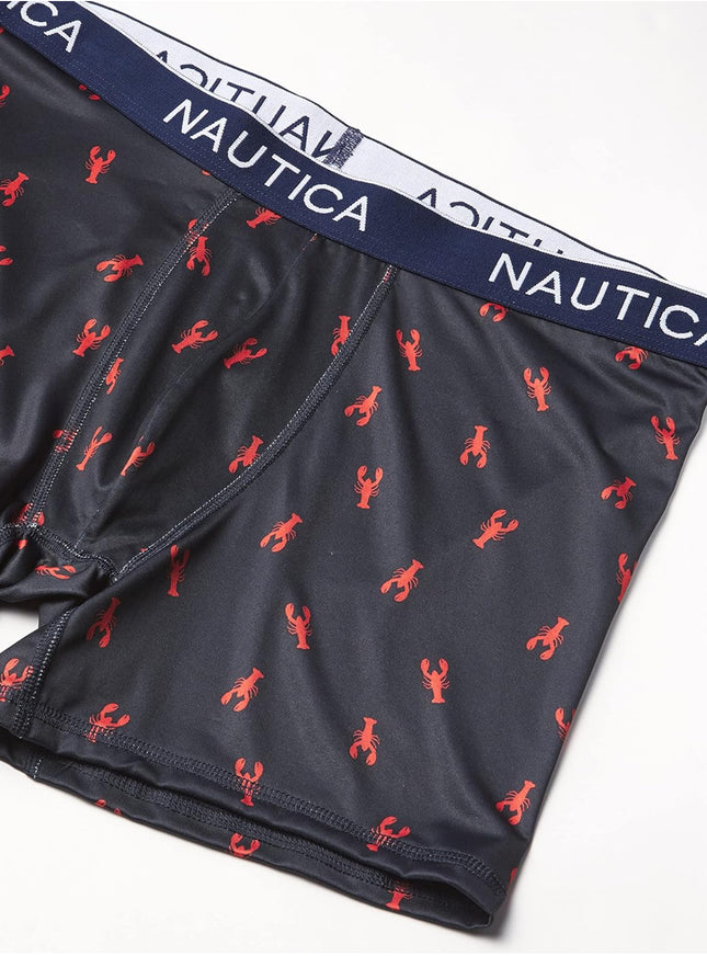 Nautica Men’s Woven Boxer Briefs (4-Pack) - Comfortable and Stylish Underwear, Size M