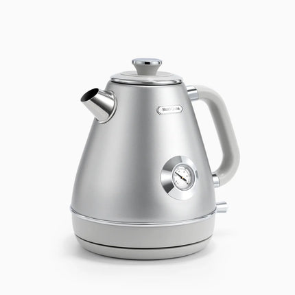 Hazel Quinn Retro Electric Kettle - 1.7L Stainless Steel with Thermometer, Fast Boiling, Space Gray | New