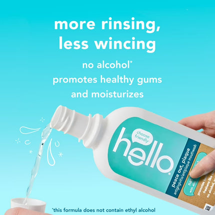 Hello Natural Mint Peace Out, Plaque Antigingivitis Mouthwash, 16 fl oz