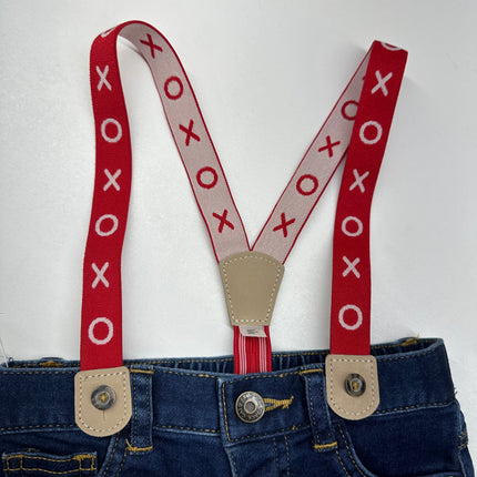 Cat & Jack Baby Denim Jeans with Suspenders - New, Size- 18M