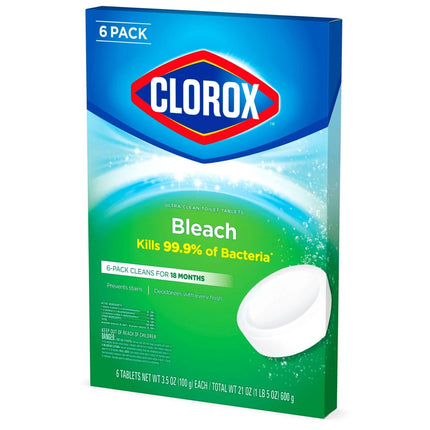 Clorox Ultra Clean Toilet Bowl Cleaner Tablets – 3.5 oz, 6-Count Pack of 2 – Automatic Bleach Cleaning – New
