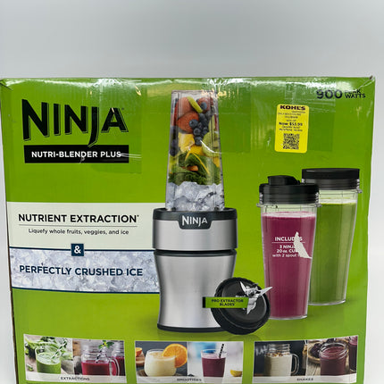 Ninja BN301 Nutri-Blender Plus Compact Personal Blender - New Open Box, 900-Peak-Watt Motor, Open Box