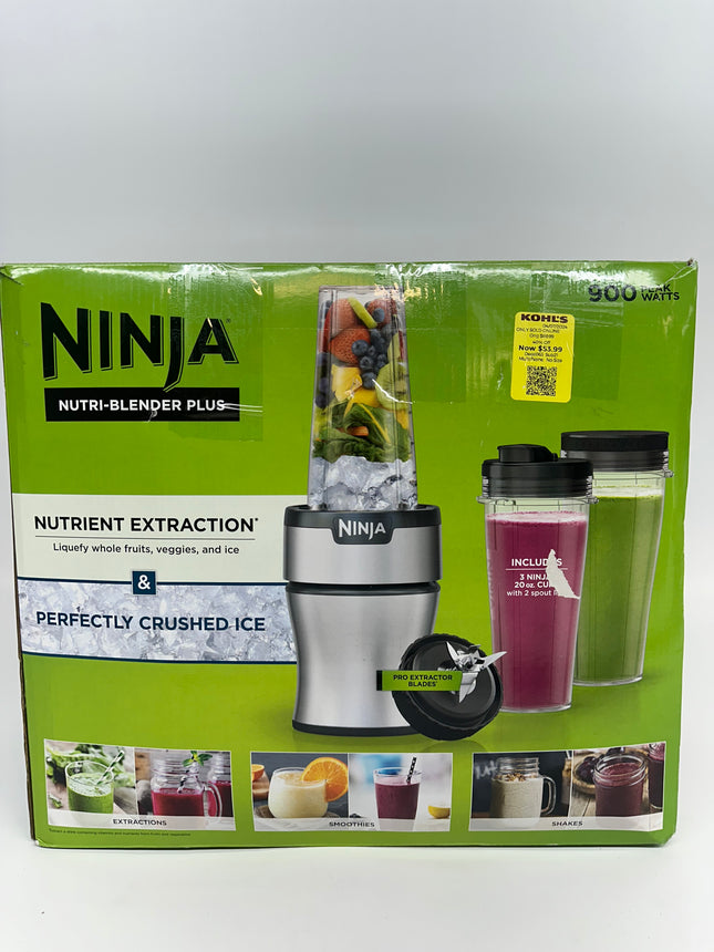 Ninja BN301 Nutri-Blender Plus Compact Personal Blender - New Open Box, 900-Peak-Watt Motor, Open Box