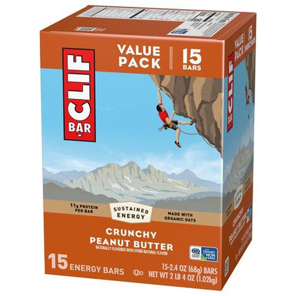 CLIF BAR Protein Energy Bars, Crunchy Peanut Butter, 15ct