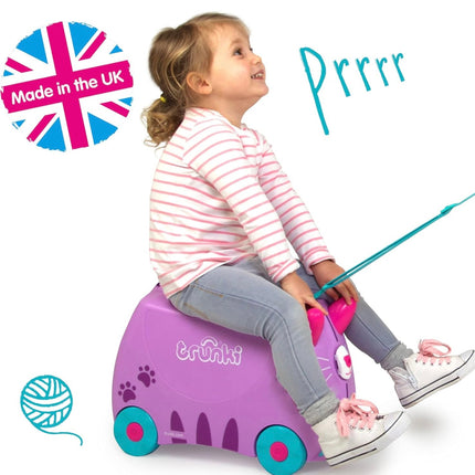 Trunki Ride-On Kids Suitcase - Cassie Cat Lilac