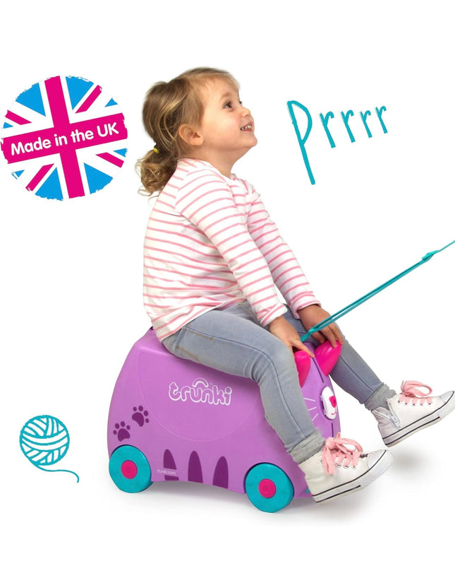 Trunki Ride-On Kids Suitcase - Cassie Cat Lilac