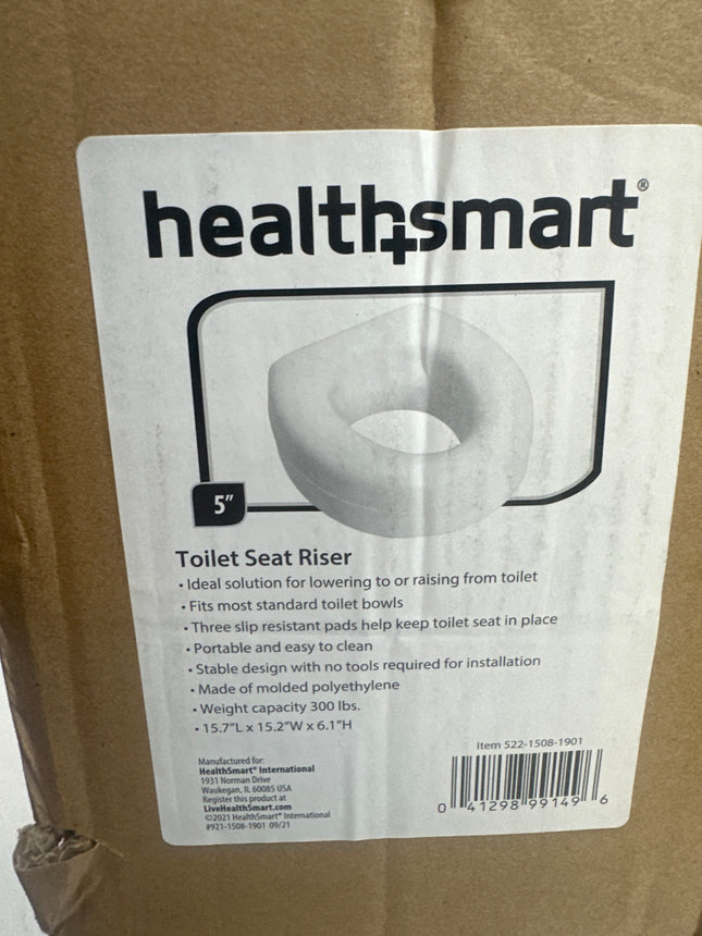 HealthSmart 5” Toilet Seat Riser - Open Box.