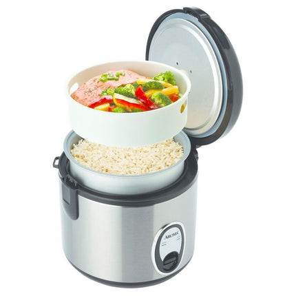 Aroma Rice Cooker 6-Cup Stainless Steel Open Box