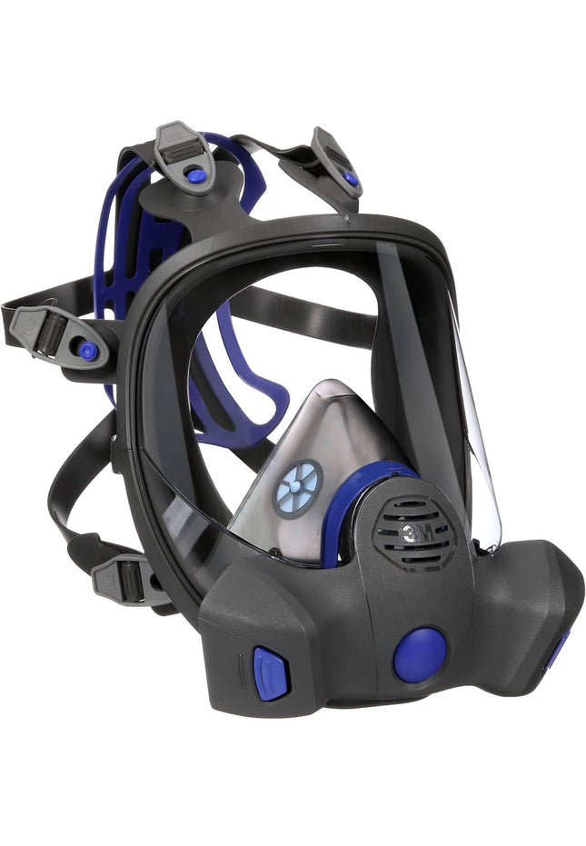 3M Secure Click Full Face Reusable Respirator with Large Lens, Speaking Diaphragm and Push Button Seal Check, FF-802, Painting, Sanding, Chemical Clean-up, Sawing, Medium
