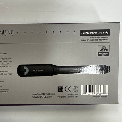 Designline Professional Black Titanium Straight Iron - Powered By Croc