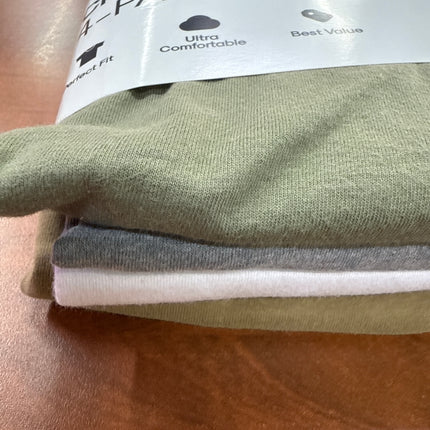 True Classic Crew Neck Tee Shirt - 4 Pack Green/Army/Grey/White Size XL