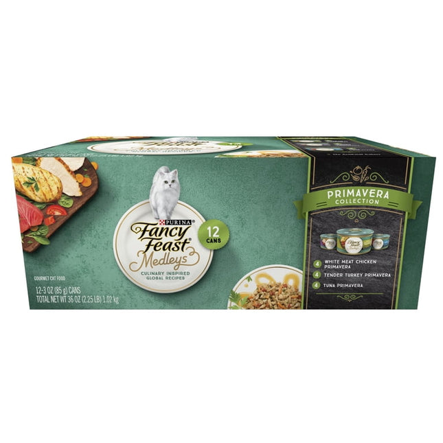 Purina Fancy Feast Wet Cat Food Variety Pack Medleys Primavera Collection - (12) 3 oz. Cans (03/2027)