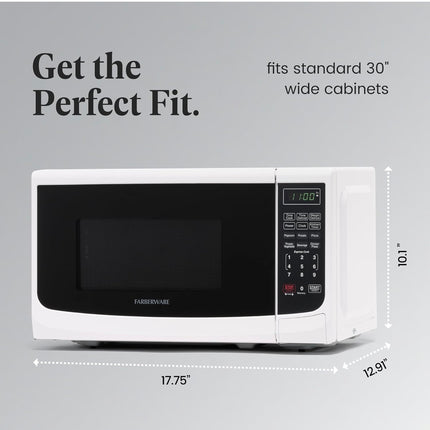 Farberware 0.7 Cu. Ft. Microwave Oven - Compact and Stylish, Open Box, White