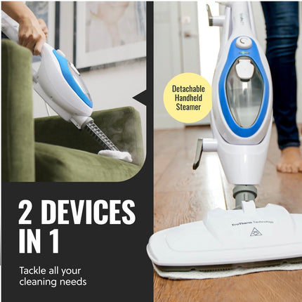 PurSteam 10-in-1 Steam Mop, Floor Steamer with Handheld Cleaner - Used