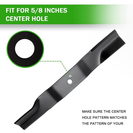 Lawn Mower Blades - 3-Pack for 54-Inch Deck, 18.5” x 2.5”, 5/8” Center Hole | Open Box