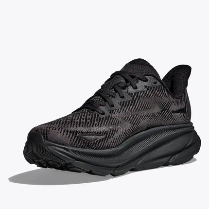 Hoka Men’s Clifton 9 Running Shoes – Black/Black – Size 8.5 – New