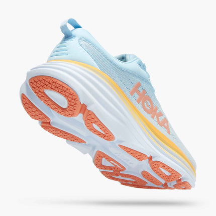 HOKA Bondi 8 Road Running Shoe Blue/Orange women's Size 7.5 Wide New
