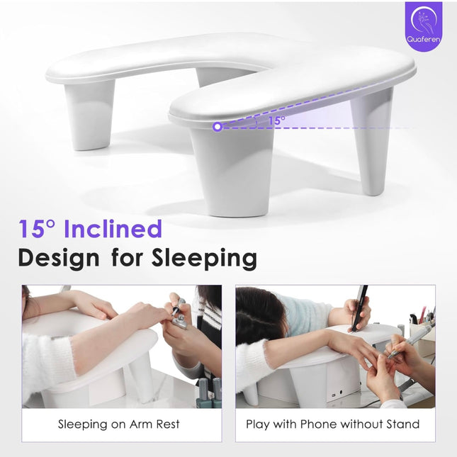 Quaferen U-Shaped Manicure Nail Arm Rest - New Open Box