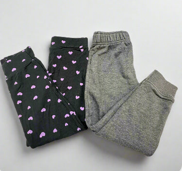 Baby Girls’ 2-Pack Heart Print Leggings & Joggers Size 4T - New