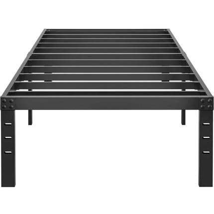“14 inch metal twin XL bed frame, heavy-duty, noise-free, new open box”