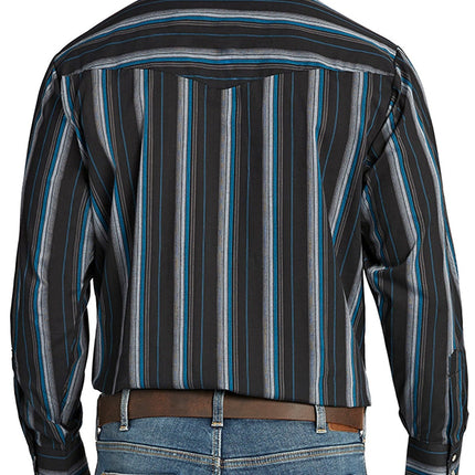 Ely Cattleman Western Shirt Black Striped Size XL New