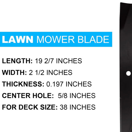 Lawn Mower Blade Set - 19 2/7 Inch Blades for Toro Time Cutter Z 38 Inch Deck, 2 Pack - New Open Box