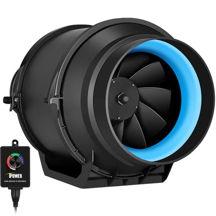 iPower 6 Inch Inline Carbon Filter Ventilation Kit – 350 CFM Fan, 25ft Ducting, Controller, Monitor – New