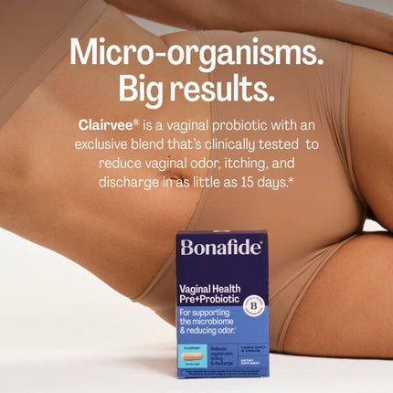 Bonafide Clairvee Vaginal Probiotic for Relief from Odor, Itching, & Discharge. — 1-Month Supply