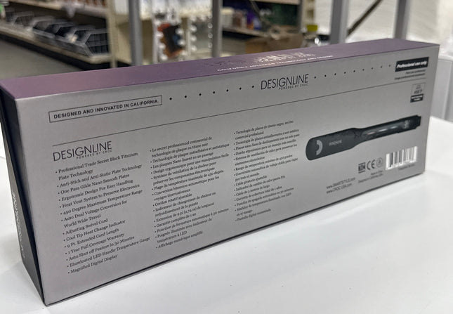 Designline Professional Black Titanium Straight Iron - Powered By Croc