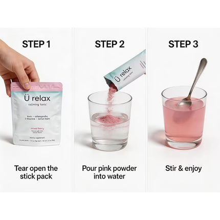U Relax Calming Drink Mix Mixed Berry, 3.2 oz Packets (15 Pack)