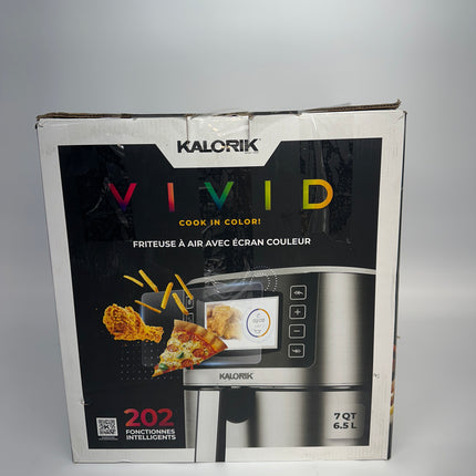 Kalorik VIVID Air Fryer 7 Quart with Full Color Display and Touch Controls, 1500W, Stainless Steel - New Open Box