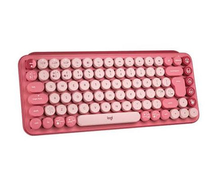 Logitech POP Keys Mechanical Wireless Keyboard with Customizable Emoji Keys, Durable Compact Design, Bluetooth - Heartbreak Rose