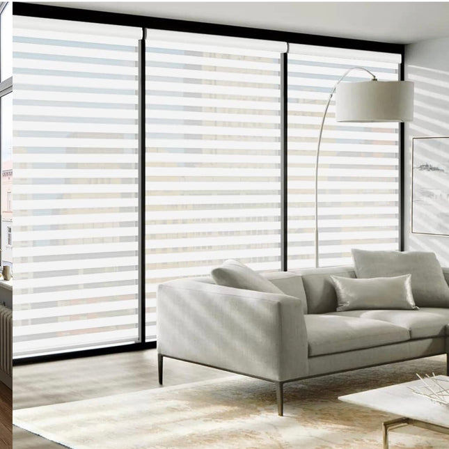 LUCKUP Cordless Zebra Blinds Roller Shades 42” W x 72” H - New Open Box