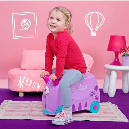 Trunki Ride-On Kids Suitcase - Cassie Cat Lilac