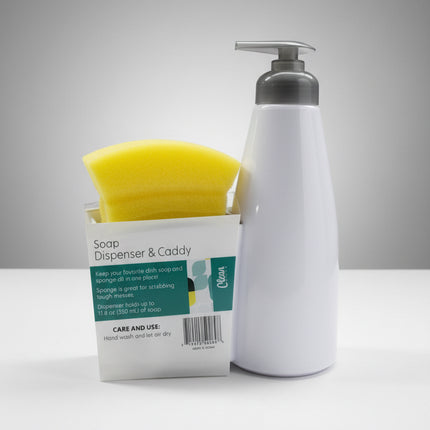 Soap Dispenser Pump With Caddy & Sponge