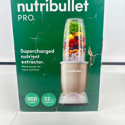 NutriBullet Pro 900 Watt Personal Blender - 13-Piece High-Speed Blender/Mixer System, Champagne - New Open Box Amazon Return