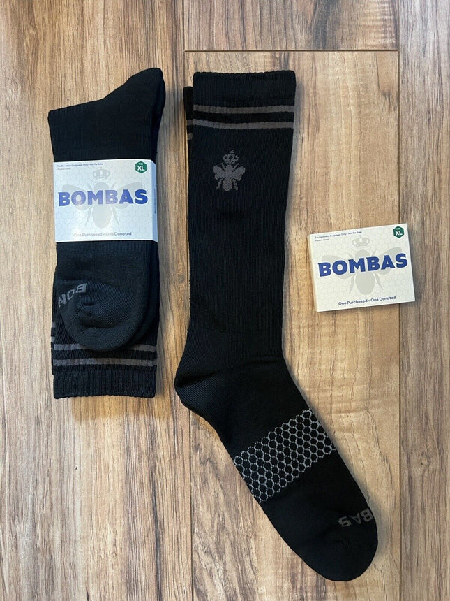 Bombas Men’s XL Crew Socks (Black) - ( Made for Donation) New