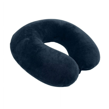 Protege Memory Foam Neck Pillow, 100% Polyester Fleece Knit, Navy, One Size